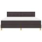 Preview: LED Boxspringbett mit Matratze Dunkelbraun 180x200 cm Stoff