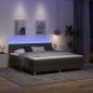 Preview: LED Boxspringbett mit Matratze Dunkelbraun 180x200 cm Stoff
