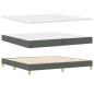 Preview: LED Boxspringbett mit Matratze Dunkelgrau 200x200 cm Stoff