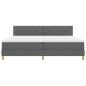 Preview: LED Boxspringbett mit Matratze Dunkelgrau 200x200 cm Stoff