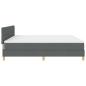 Preview: LED Boxspringbett mit Matratze Dunkelgrau 200x200 cm Stoff