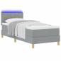 Preview: Boxspringbett mit Matratze & LED Hellgrau 80x200 cm Stoff