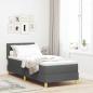 Preview: ARDEBO.de - Boxspringbett mit Matratze & LED Dunkelgrau 80x200 cm Stoff