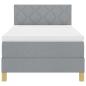 Preview: Boxspringbett mit Matratze & LED in Hellgrau 90x200 cm aus Stoff