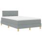 Preview: Boxspringbett mit Matratze & LED hellgrau 120x200 cm Stoff
