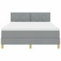 Preview: Boxspringbett mit Matratze & LED Hellgrau 140x190 cm Stoff