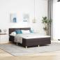 Preview: ARDEBO.de - Boxspringbett mit Matratze & LED Dunkelbraun 140x200 cm Stoff