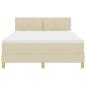 Preview: Boxspringbett mit Matratze & LED Creme 160x200 cm Stoff