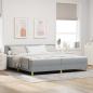 Preview: ARDEBO.de - Boxspringbett mit Matratze & LED Hellgrau 200x200 cm Stoff