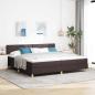 Preview: ARDEBO.de - Boxspringbett mit Matratze & LED Dunkelbraun 200x200 cm Stoff