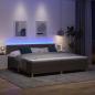 Preview: Boxspringbett mit Matratze & LED Dunkelbraun 200x200 cm Stoff