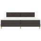 Preview: Boxspringbett mit Matratze & LED Dunkelbraun 200x200 cm Stoff