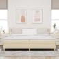 Preview: Boxspringbett mit Matratze & LED Creme 200x200 cm Stoff