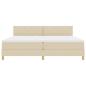 Preview: Boxspringbett mit Matratze & LED Creme 200x200 cm Stoff