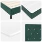 Preview: LED Boxspringbett mit Matratze Dunkelgrün 80x200 cm Samt