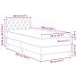 Preview: LED Boxspringbett mit Matratze Dunkelgrün 80x200 cm Samt