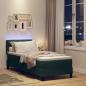 Preview: LED Boxspringbett mit Matratze Dunkelgrün 80x200 cm Samt