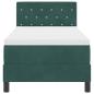 Preview: LED Boxspringbett mit Matratze Dunkelgrün 80x200 cm Samt