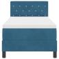 Preview: LED Boxspringbett mit Matratze Dunkelblau 80x200 cm Samt