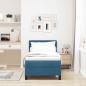 Preview: LED Boxspringbett mit Matratze Dunkelblau 80x200 cm Samt