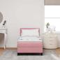 Preview: LED Boxspringbett mit Matratze Rosa 80x200 cm Samt