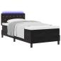Preview: LED Boxspringbett mit Matratze Schwarz 90x190 cm Samt