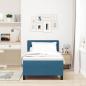 Preview: LED Boxspringbett mit Matratze Dunkelblau 90x190 cm Samt