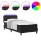 Preview: LED Boxspringbett mit Matratze Schwarz 90x200 cm Samt