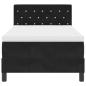 Preview: LED Boxspringbett mit Matratze Schwarz 90x200 cm Samt