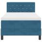 Preview: LED Boxspringbett mit Matratze Dunkelblau 90x200 cm Samt