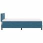 Preview: LED Boxspringbett mit Matratze Dunkelblau 90x200 cm Samt