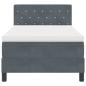 Preview: LED Boxspringbett mit Matratze Dunkelgrau 100x200 cm Samt