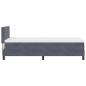 Preview: LED Boxspringbett mit Matratze Dunkelgrau 100x200 cm Samt