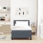 Preview: LED Boxspringbett mit Matratze Dunkelgrau 100x200 cm Samt
