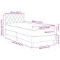 Preview: LED Boxspringbett mit Matratze Dunkelgrün 100x200 cm Samt