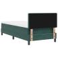 Preview: LED Boxspringbett mit Matratze Dunkelgrün 100x200 cm Samt