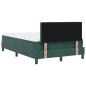 Preview: LED Boxspringbett mit Matratze Dunkelgrün 120 x 190 cm Samt