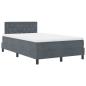Preview: LED Boxspringbett mit Matratze Dunkelgrau 120x200 cm Samt