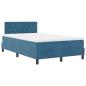 Preview: LED Boxspringbett mit Matratze Dunkelblau 120x200 cm Samt