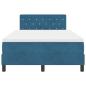 Preview: LED Boxspringbett mit Matratze Dunkelblau 120x200 cm Samt