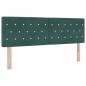 Preview: LED Boxspringbett mit Matratze Dunkelgrün 140x190 cm Samt