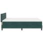 Preview: LED Boxspringbett mit Matratze Dunkelgrün 140x190 cm Samt