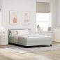 Preview: ARDEBO.de - LED Boxspringbett mit Matratze Hellgrau 140x200 cm Samt