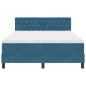Preview: LED Boxspringbett mit Matratze Dunkelblau 160x200 cm Samt