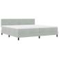 Preview: LED Boxspringbett mit Matratze Hellgrau 200 x 200 cm Samt