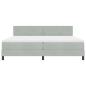 Preview: LED Boxspringbett mit Matratze Hellgrau 200 x 200 cm Samt