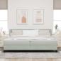 Preview: LED Boxspringbett mit Matratze Hellgrau 200 x 200 cm Samt
