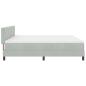 Preview: LED Boxspringbett mit Matratze Hellgrau 200 x 200 cm Samt