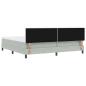 Preview: LED Boxspringbett mit Matratze Hellgrau 200 x 200 cm Samt
