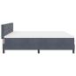 Preview: LED Boxspringbett mit Matratze Dunkelgrau 200x200 cm Samt